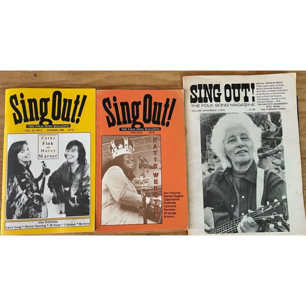 Lot Sing Out! Magazines three 3 issues 1970-90s